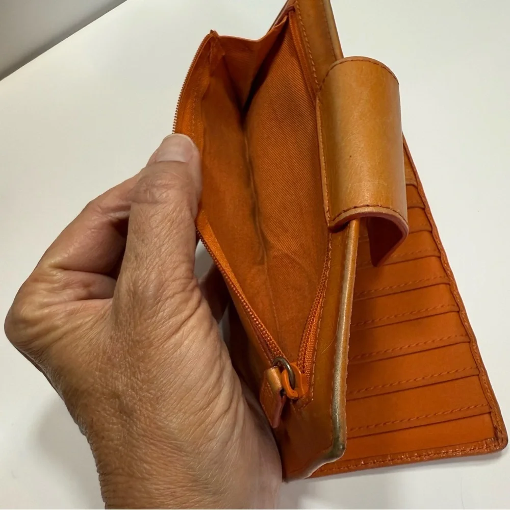Kate‎ Landry Orange Leather Wallet